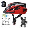 Casco De Bicicleta Unisex+redes Para Moto,casco De Ciclismo Rojo G