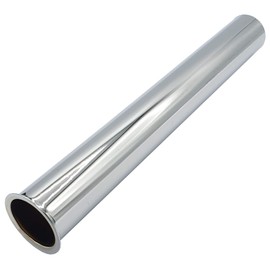 Straight Pipe with Collar 32 mm Waste Trap Drain Chrome-Plated Replacement 250 mm Long