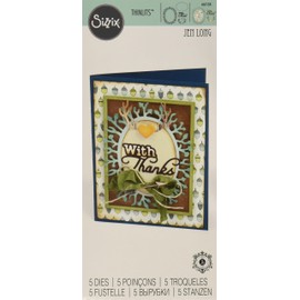 Sizzix 661134 Phrase with Thanks & Frame Thinlits Die Set by Jen Long (5/Pack)