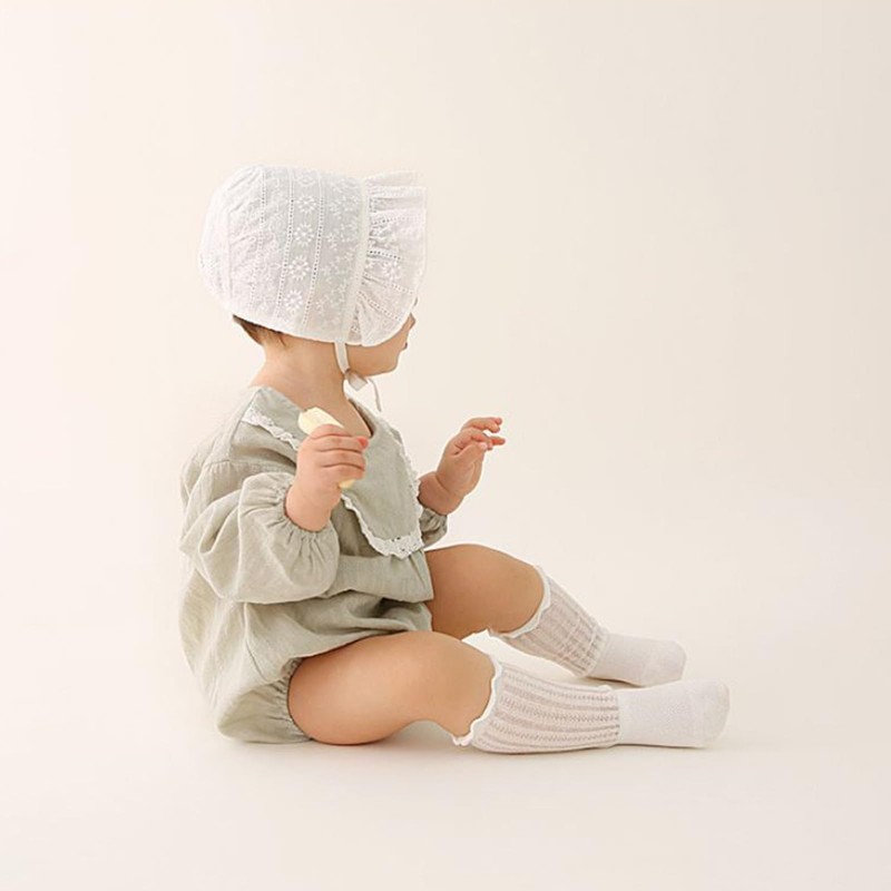 JELLYTREE - Gorro de encaje con volantes, diseño de flores,