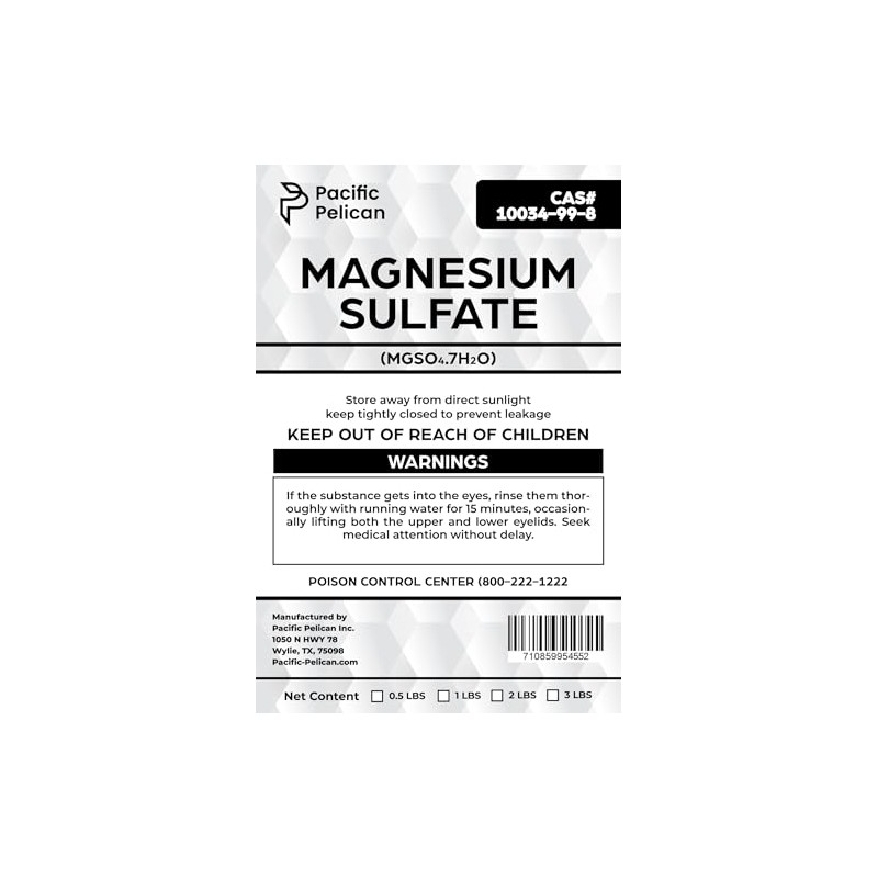 Pacific Pelican's Magnesium Sulfate (Epsom Salt) - Multi-Use: Plant Growth,