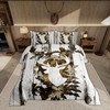 Feelyou Camo Deer Comforter Set Full Size Deer Antlers Army