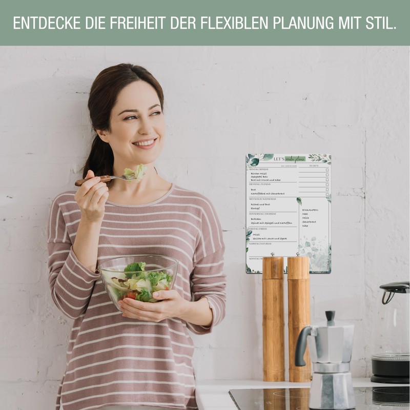 TOBJA Meal Planner Week Wipe-Clean – Sticks to All Surfaces,