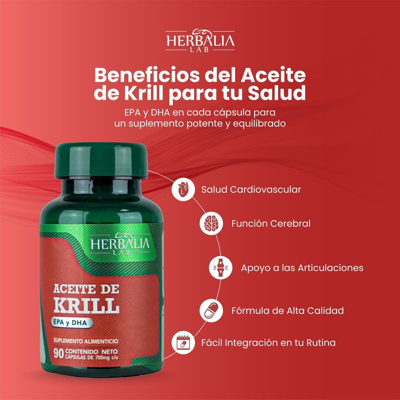 Aceite de Krill Puro Herbalia Lab - Rico EPA y