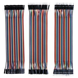 RGBZONE 120pcs 20CM Multicolored Dupont Wire 40pin Male to Female, 40pin Male to Male, 40pin Female to Female Solderless Breadboard Jumper Wires Ribbon Cables Kit for Arduino