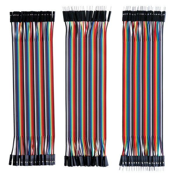 RGBZONE 120pcs 20CM Multicolored Dupont Wire 40pin Male to Female,
