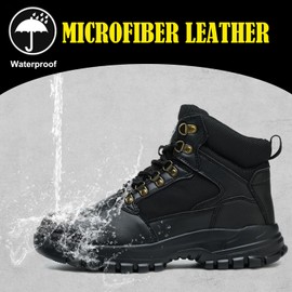 PJZHJ Steel Toe Boots for Men Lightweight Work Safety Shoes Puncture Proof Industrial Construction Boots 479/Black/46