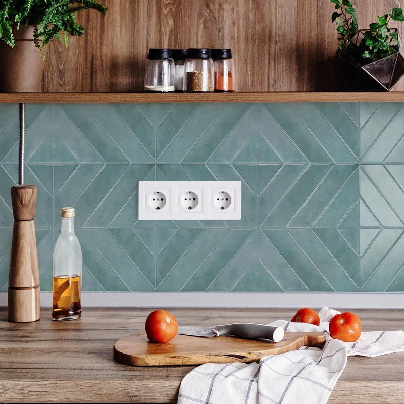 STICKGOO 10 Sheets Thicker Herringbone Peel and Stick Backsplash, 12.6”×9.7”