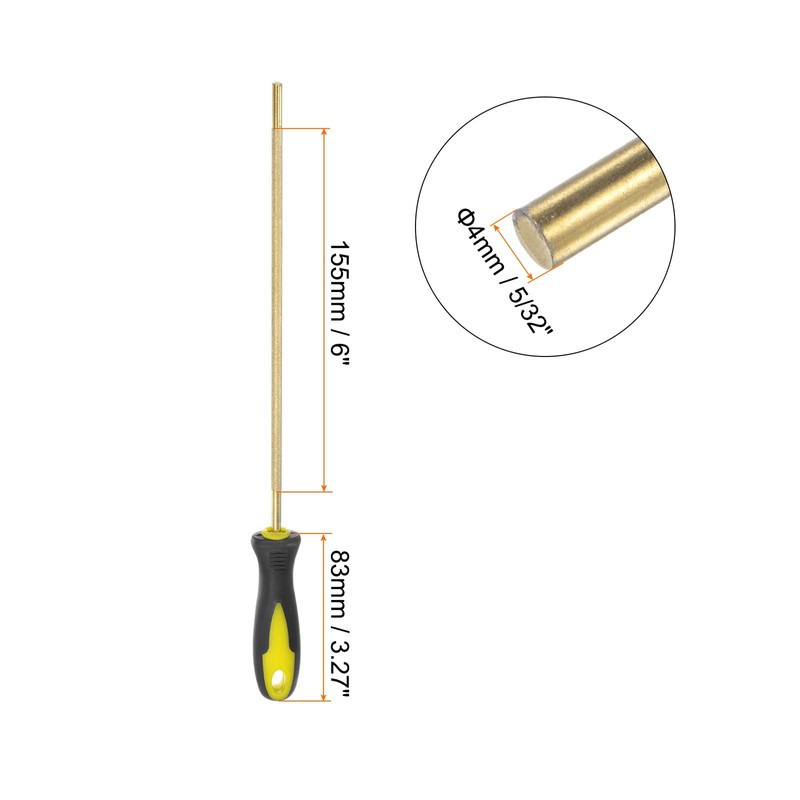 sourcing map 2pcs Diamond Chainsaw File 5/32"(4mm) Round Cut Sharpen