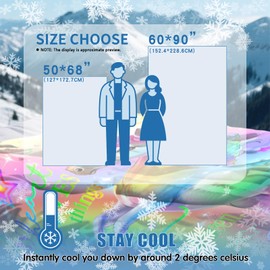 Quelindra Pink Rainbow Unicorn Cooling Blankets for Hot Sleepers Lightweight Summer Thin Cool Twin Blanket Keep Body Cool for Night Sweats for Bed, Couch, Or Travel Cat Lover Gifts 50x68 Inches