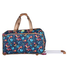 Lily Bloom Pattern 22 Inch Duffel Bag with 2-Rolling Wheels, Weekender Overnight Travel Lightweight Carry-On Suitcase For Women