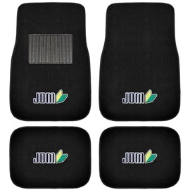A Set of 4 Universal Fit Front and Rear Logo Plush Carpet Floor Mats - JDM SHIOSHINSHA