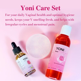 Aromlife Rose Yoni daily Wash Set - Yoni Oil & Yoni Bar & Yoni Feminine Wash, Ph Balance for Women & Eliminate Vaginal Odor & wetness, Pack of 3