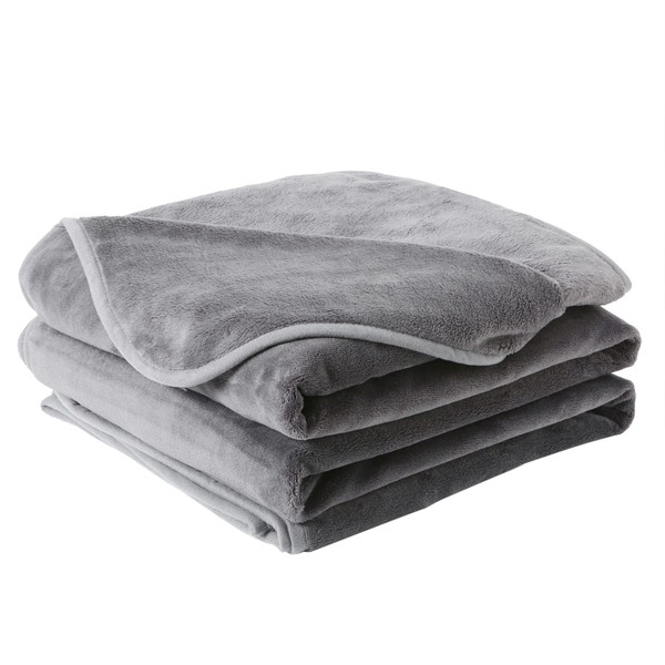 Warm Throw Fluffy Blanket Warm, Fluffy, Washable, Lightweight, Outdoors, Sleeping in Car, Stroller, Office, Bedroom, Microfiber, Soft, Smooth, Dark Gray, 27.6 x 39.4 inches (70 x 100 cm)