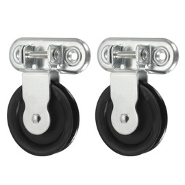 PATIKIL Stainless Steel Nylon Marine Pulley, 2Pcs Pulley Block Rope Single Pulley Bearing Runner Kayak Block Rope for Sailboats Yachts Ship Pulley for 0.35" Ropes