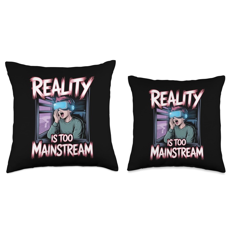 Virtual Reality Glasses for Modern Digital Players Throw Pillow