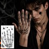Konsait Halloween Skeleton Hand Tattoos, 4 Sheets Realistic Skeleton Hand