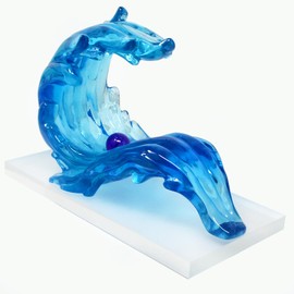 Feng Shui Water Wave with Purple Pearl Statue Home Office Decor Harmony Peace Wealth Porsperity Success Good Luck Amulet W5462