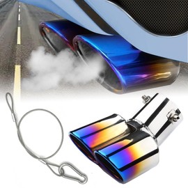 Temiry Muffler Cutter, 2-piece General Purpose Muffler Cutter, Stainless Steel, Mini Car, Muffler Cutter, Mounting Diameter Less Than 2.2 inches (55 mm), Custom Downward, 19.7 inches (500 mm) Fixed