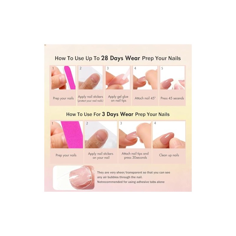 SXVME Uñas postizas cortas de gel suave, 32 piezas, 16
