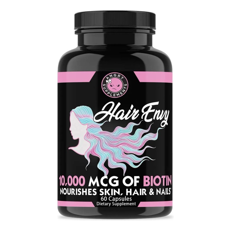 Angry Supplements Hair Envy Biotina 10000 Mcg Y Queratina