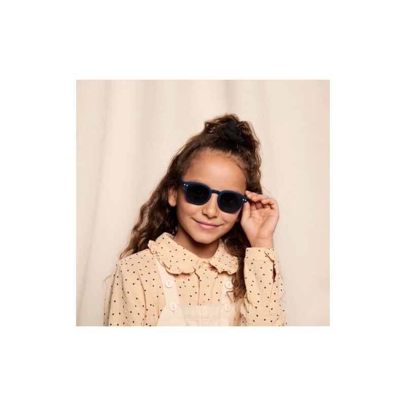 Ijipiji Junior Sunglasses for Kids, #C Model, Boston (Navy Blue/Gray),