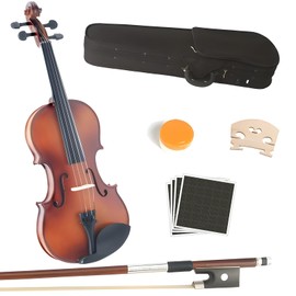 MA250 16-Inch Solid Wood Varnished Viola - Handcrafted 4/4 Size Acoustic Viola for Adults/Students with Case, Bow, Rosin, Bridge & Strings