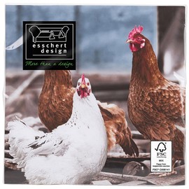 Esschert Design TP179 - Servilletas de Pollo, diseño de gallinas