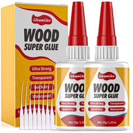 Super Glue for Wood 35gx 2 Pack – Clear, Waterproof Adhesive for Furniture Repair, DIY, Crafts– Ultra Strong, Fast-Drying Glue for Wood, Metal, Plastic & More