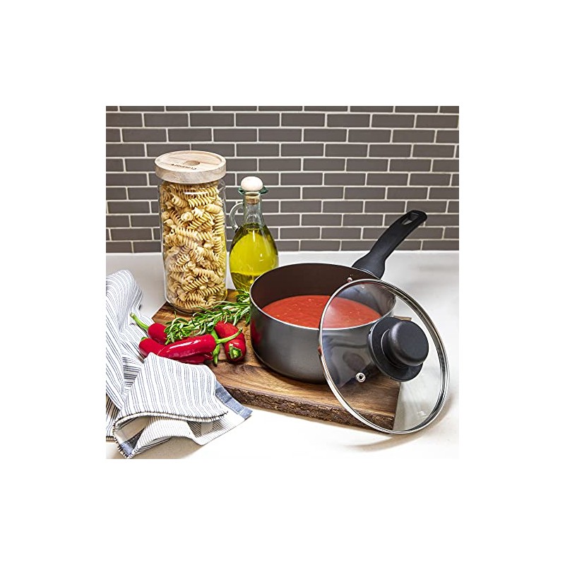 Bronze Collection FS020 Non Stick Sauce Pan and Lid, 20