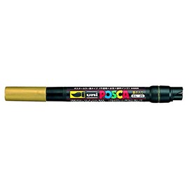 Posca UNI-BALL PCF-350 BRUSH TIP MARKER - GOLD - SINGLE PEN
