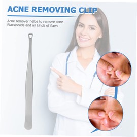 FRCOLOR 2pcs Stainless Steel Blackhead Extractor Tweezers Pimple Tool for Home Use and Lightweight Facial Cleaning for Daily Skin Care and Crafting