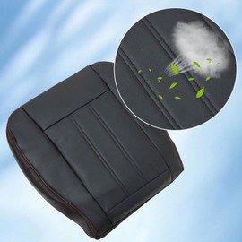 FZJDSD Black with red Stitch Driver or Passenger Side Bottom Leather Seat Cover Compatible with Chrysler Town and Country 2011 2012 2013 2014 2015 2016 Compatible with Dodge Grand Caravan 2008-2020