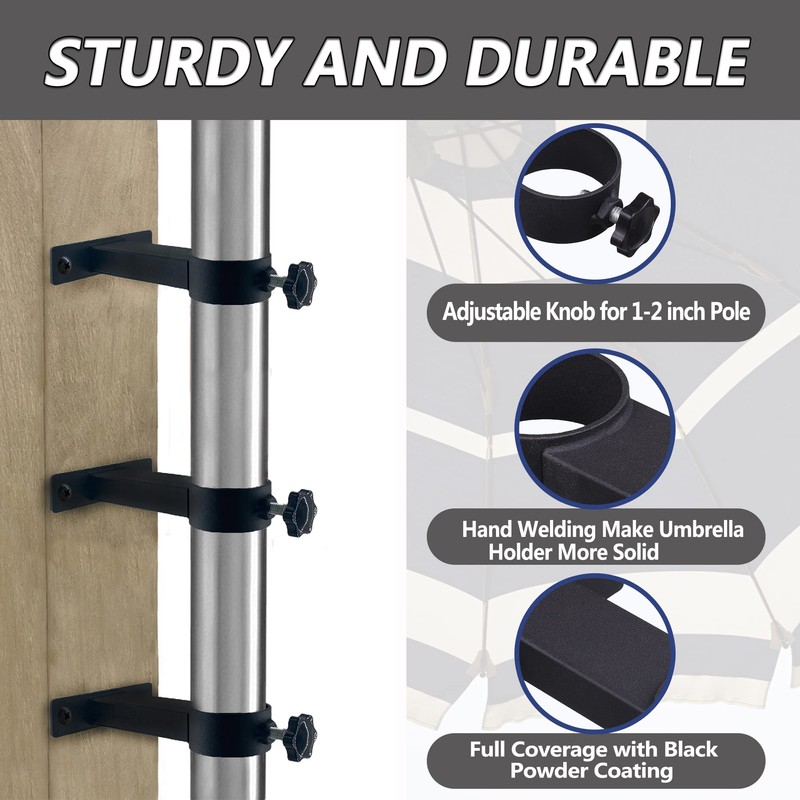 YZZHAJ Deck Patio Umbrella Holder Heavy Duty Adjustable Metal Umbrella