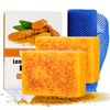 ANEFOSE Turmeric Soap Bar and African Net Sponge, Organic Turmeric