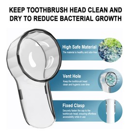 Cellena Toothbrush Covers Caps Compatible with Oral B Replacement Heads,Fits for iO Series Ultimate White,Ultimate Clean and Gentle Care Toothbrush Heads Protector,Travel Must Haves(6pcs)