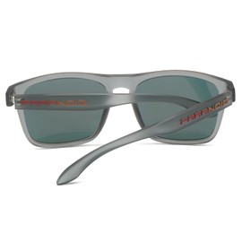 DUBERY Polarized Sunglasses for Men Women UV400 Protection Square Driving Sun Glasses Trendy Shades P8818,Gray/Red