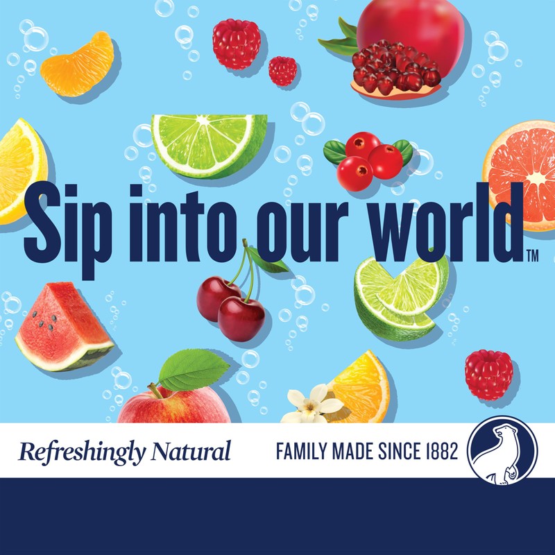 Polar Seltzer Water Georgia Peach, 12 fl oz cans, 18