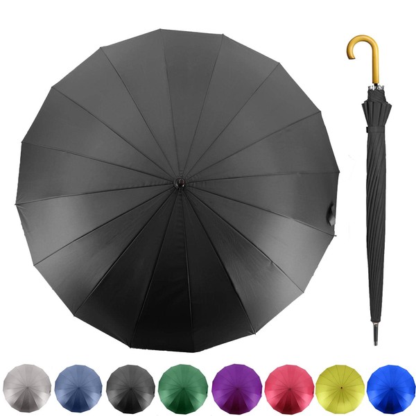 MRTLLOA 52 Inch Windproof Large Umbrellas for Rain, 16 Ribs,