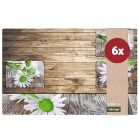 Place Mats Washable Spring and Summer Table Decoration - Place Mats White Daisy Flowers as Table Mats in 43 cm - Place Mats as Table Mats for Dining Table Living Room Table