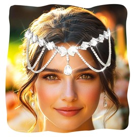 GENBREE Rhinestone Crown and Tiara Silver Layered Butterfly Headband Princess Party Costume Hair Accessories for Women