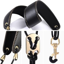 ChasCoCo Saxophone Strap Neck Strap, Neck Strap, Bunching, Ergonomic, Adjustable, Reducing, Saxophone, Playing, Practice, Brass Band, PU Leather Saxophone
