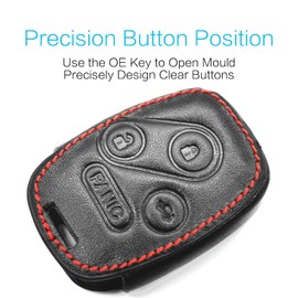 MECHCOS Compatible with Honda Accord Civic Pilot CR-V Element Accord Crosstour Fit Odyssey Ridgeline TL TSX ZDX Clarity Key Fob Cover Case Leather Smart Keyless Entry Remote Pouch Bag Protector Shell