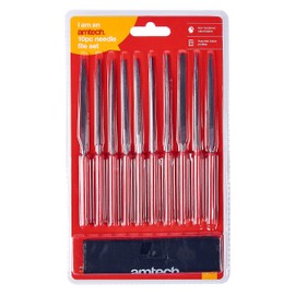 Amtech E1750 10 Piece 140mm (5.5") Steel Needle File Set