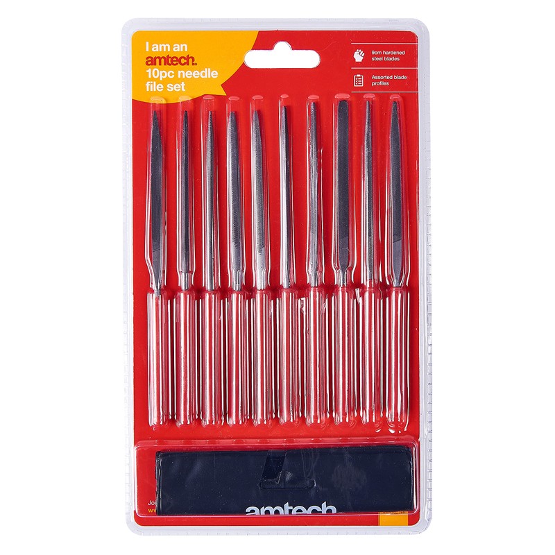 Amtech E1750 10 Piece 140mm (5.5") Steel Needle File Set