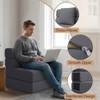 Folding Sofa Bed, One-Piece High-Density Foam Sleeper Chair, Grey, Single