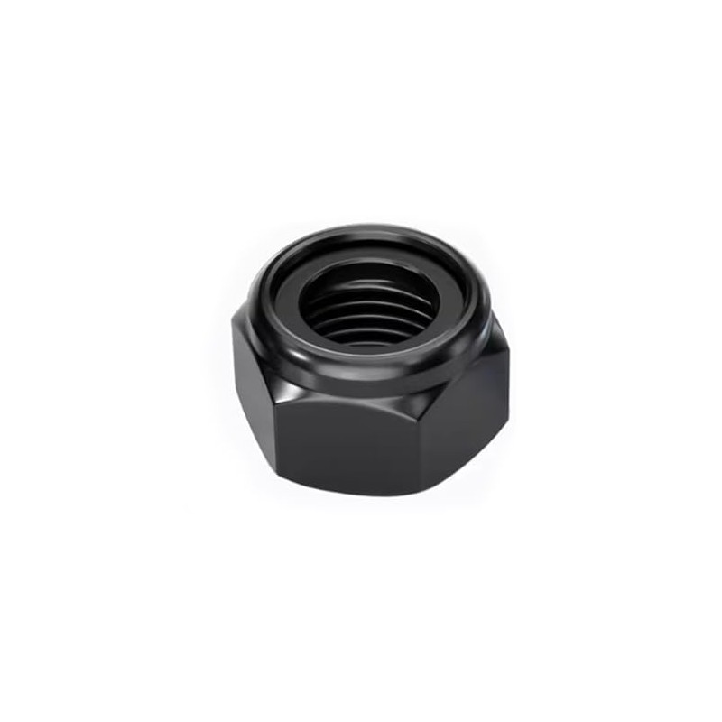 6-32 Black Nylon Insert Lock Nuts, Stainless Steel 304 (18-8)