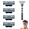 4Pcs Razor Blades Refills with 1 Handle Razors for Mach