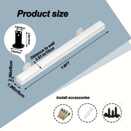 Wooden Handrails, 1-14ft Non-Slip Staircase Handrail,Wall Mounted Barrier-Free Staircase Grab Bar for Elderly, for Home Garden Corridor Lofts Kindergarten Guardrail Decking Railings (2FT)