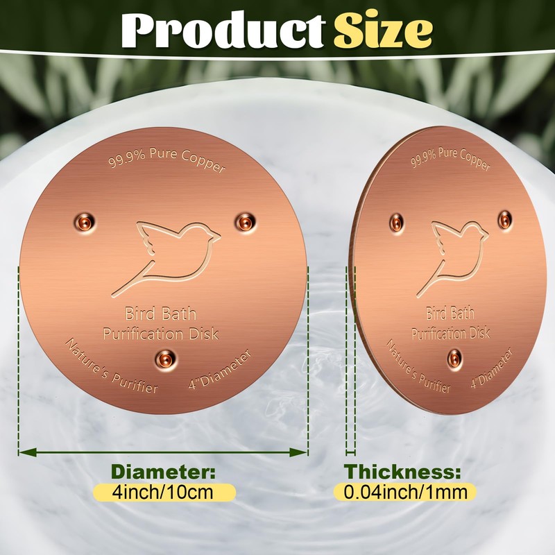 NNG 3 Pack Bird Bath Copper Disk,1mm Thick Reinforced 99.9%